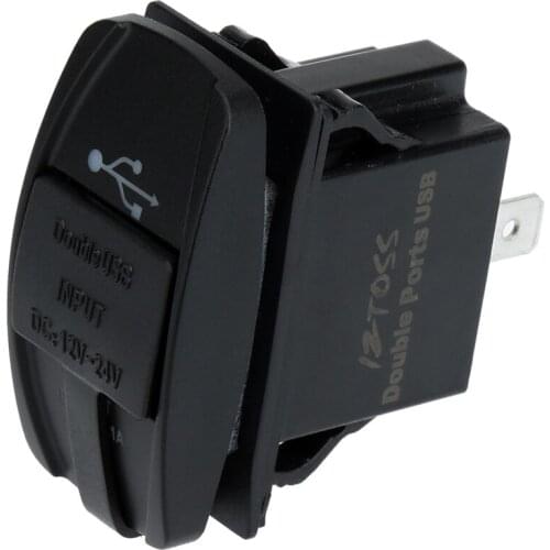 KKmoon 12-24V 3.1A Motorcycle Car Dual USB Power Charger Port Adapter Blue LED Indicator