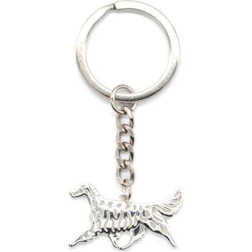 Hot Selling Pet Dog Shaped Jewelry Key Chains English Setter Movement Pendant Key Chains