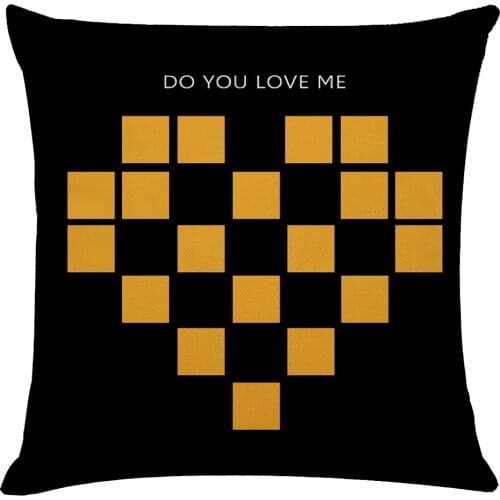 Love Print Cushion Cover Decorative Pillows Cartoon Seat Cushions Home Decor Flax Throw Pillow Sofa Pillowcase