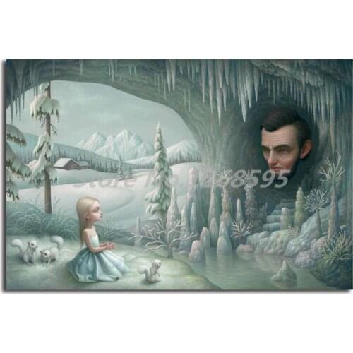 Mark Ryden Katies Perries And Abraham Lincolnes HD Canvas Posters Prints Wall Art Painting Decorative Picture Modern Home Decor