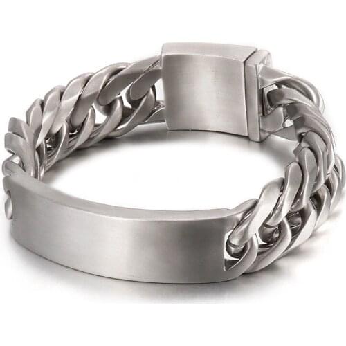 Fashion stainless steel jewelry punk gothic rock style creative sand surface curved brand mens titanium steel bracelet