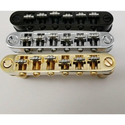1 Set Chrome Silver Gold Roller Saddle Tune-O-Matic Electric Guitar Bridge For LP SG Electric Guitar ( BM003 ) MADE IN KOREA