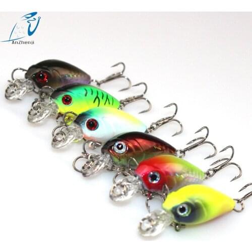2017 New 6 Colors 45mm 4.2g Mini Crank Fishing Lure Hard Bait with Hooks 8# Artical bait plastic fishing lure