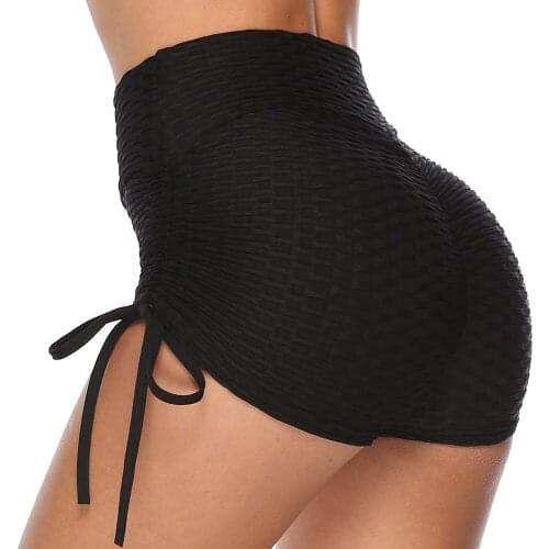 Yoga clothes summer high waist peach hip sports female fitness running bubble three-point yoga shorts