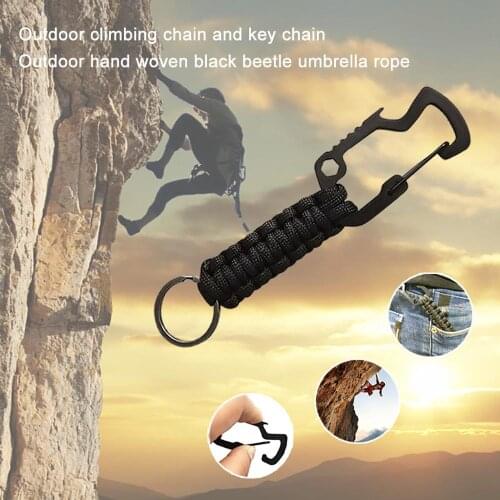 Outdoor Survival Climbing Key Chain Survival in the Wild Multifunctional Zinc Alloy Carabiner Stainless Steel Key Chain Ring