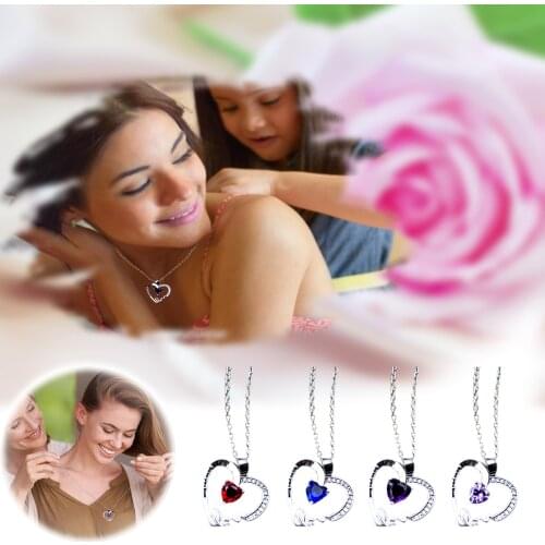 Mothers Day Heart Pendant Necklace Engraved With Mom Mother Plot Gift Love Accessories For Mom Pendant Jewelry Gift 2021