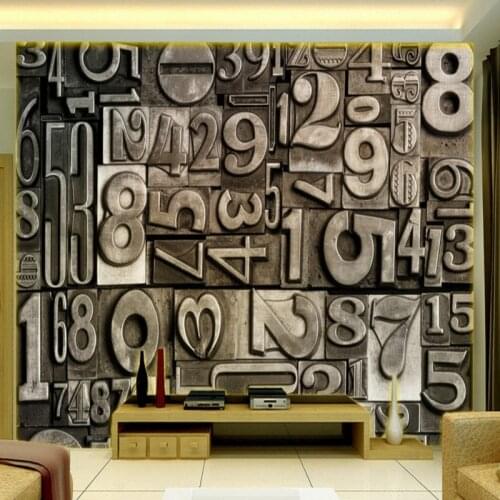 Drop Shipping Photo Wallpaper Retro Nostalgic Stereo English Letter TV Backdrop Mural Restaurant Bar Living Room Wallpaper