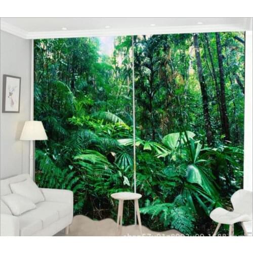 Green Curtains Luxury Blackout 3D Window Curtain Living Room Hotel decorate Cortinas Drapes Rideaux Customized size pillowcase