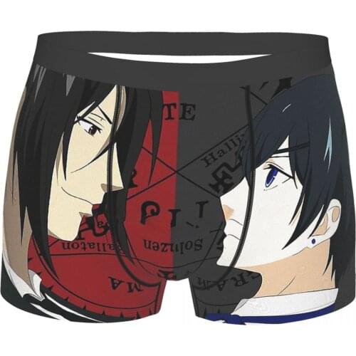 Black Butler Ciel Phantomhive Anime Series Characters Underpants Breathbale Panties Man Underwear Print Shorts Boxer Briefs