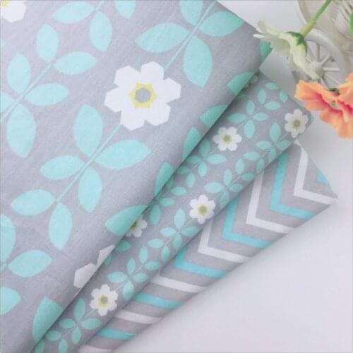 Gray Floral Wave print diy handmade cushion fabric cotton fabric For sewing patchwork home textile doll body cloth tissue syunss