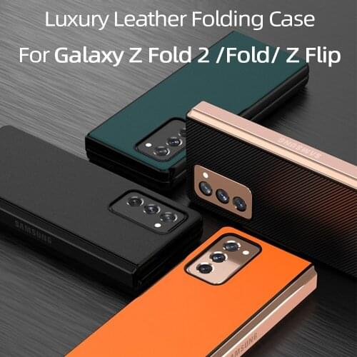 For Samsung Galaxy Z Fold 2 Case Folding Genuine Leather Shockproof Cover For Samsung W20 5G F9000 Case Galaxy Z Fold 2 5G Case