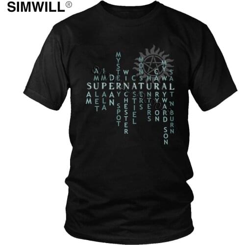 Stylish Supernatural Hunter Quote T Shirts Men 100% Cotton T-Shirt Round Collar Short Sleeve Winchester Bros Life Tee Tops