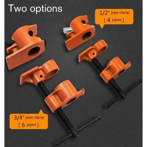 Heavy Duty Pipe Clamp for Woodworking Wood Gluing Pipe Clamp Steel Cast Iron Pipe Clamp Fixture Carpenter Hand Tool