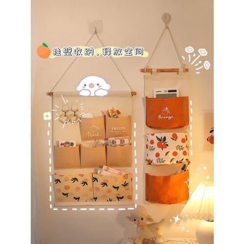 Fabric Bedside Storage Hanging Bag Wall Hanging Decoration Type Hanging Bag Dormitory behind the Door Wall-Mounted Cloth Bag