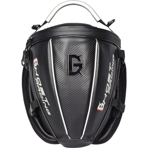 Motorcycle Backseat Saddle Bags Bike Cycling Seat Bag Tail Rack Pack Waterproof for Outdoor Travel Riding Black