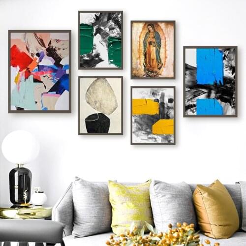 VIP Retro Morocco Door Abstract Multi Colors Guadalupe Lady Art Painting Nordic Posters And Prints Wall Pictures For Living Room