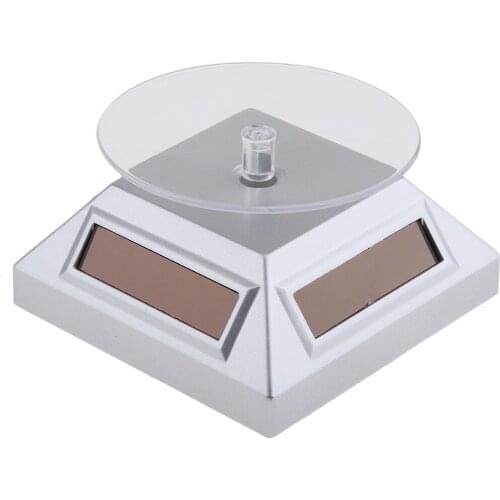 Solar and Battery Powered Turntable Rotating Display Stand Holder Watch Phone Jewelry, Convenient, Save energy, Eco-friendly