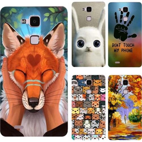 Lovely Cartoon Phone Cases For Huawei Mate 7 Mate7 MT7-TL00 MT7-TL10 MT7-L09 Case Animal Cat Pattern Coque Protective Fundas