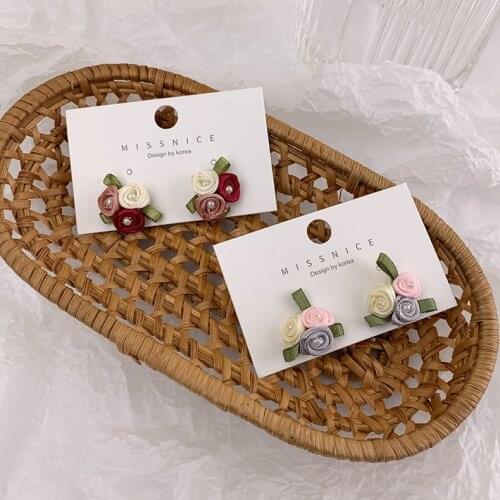 Vintage Cute Flower Earring For Women Simple 2021 New Summer Stud Ear Jewelry Colorful Plant Girl Gift