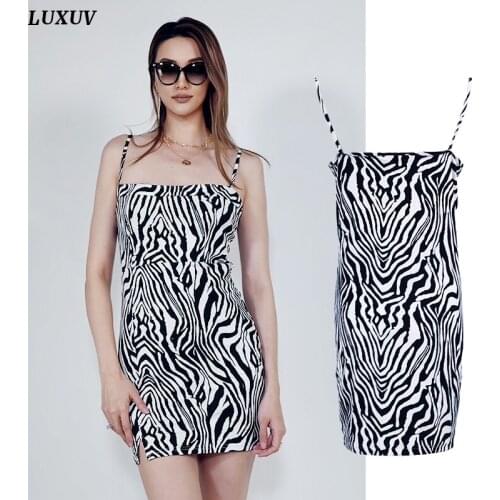 Womens Dress Tank Sundress Sexy Mini Beach Harajuku Sleeveless Gothic Night Club Long Zebra Stripes Bodycon Clothing