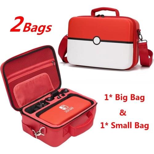 2-in-1 Big Capacity Zipper EVA Hard Carrying Storage Bag Shoulder Case Shell for NS Switch Console Travel Bag Protective Cover