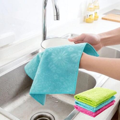 1Pc Tableware Dish Cleaning Cloth Sink Wipe Washing Cloth Household Bathroom Microfiber Super Absorbent Towels Kitchen Tools