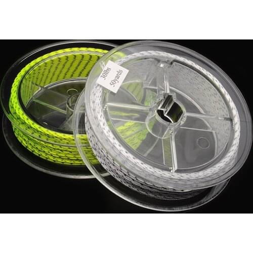 Fly Backing Line 2 pcs 50 Yards 30LB Double Color Polyester Braided Fly Fishing Backing Line No Stretch light saltwater line