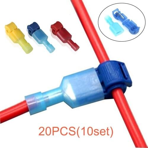 20Pcs(10set) Quick Electrical Cable Connectors Snap Splice Lock Wire Terminal Crimp Wire Connector Waterproof Electric Accessory