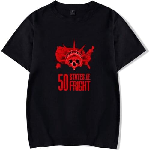 2020 50 States of Fright T shirt O-Neck Short Sleeve Men/Women Tshirts Casual Streetwear Harajuku Tee Sunset Curve Clothes