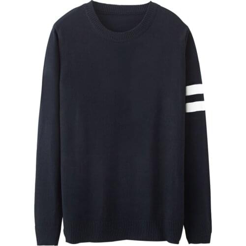 2021 Spring Cotton Striped Blue Sweater Men Pullover Casual Jumper For Male Wear Brand Knitted Korean Style Clothing 1901