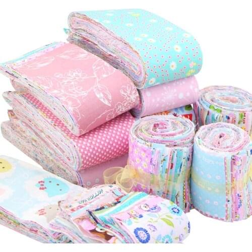 50 Pcs 10cm Width Floral Twill Cotton Fabric Handmade DIY Patchwork Quilt Cloth Parts