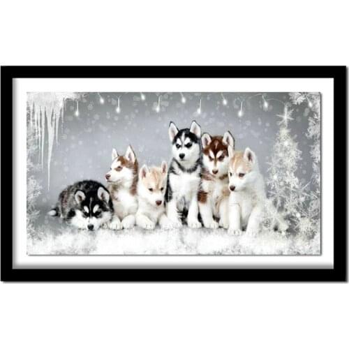 5D Animals Series Diy Diamond Painting Huskies Dog Diamond Embroidery Full round Diy Diamond wall stickes Decor r1668