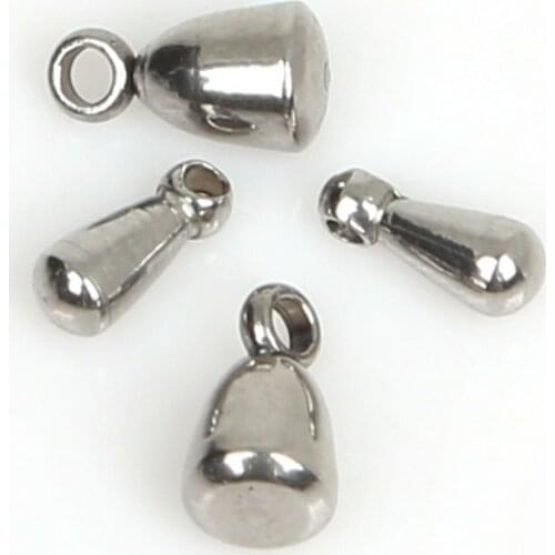 60pcs/lot Stainless SteelWater Drop Extender Chain End Beads Jewelry Findings 2.5x6mm 4x7mm for DIY Jewelry