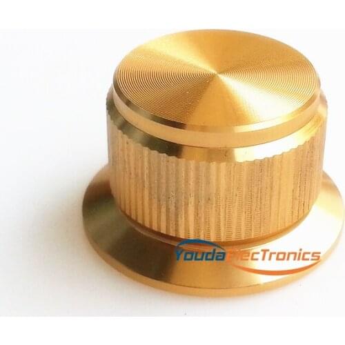 1PC 24x14.5mm Gold color Aluminium Volume Tone Knobs Potentiometer Control Knobs 6.0mm Volume switch Knob