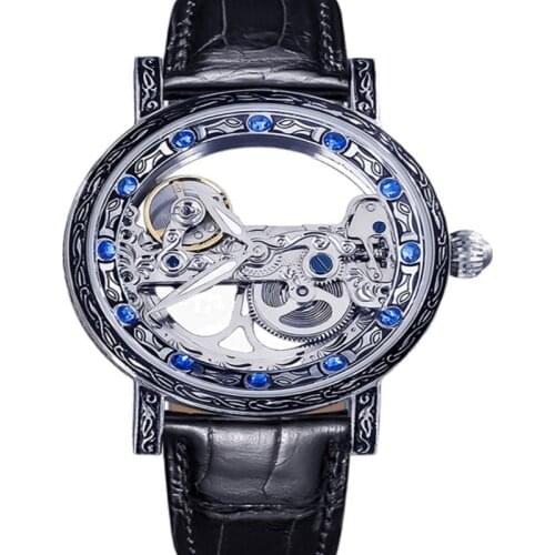 Luxury Double-sided Hollow Transparent Mens Watch Sapphire Automatic Mechanical Waterproof Luminous Men Watches Business Clock