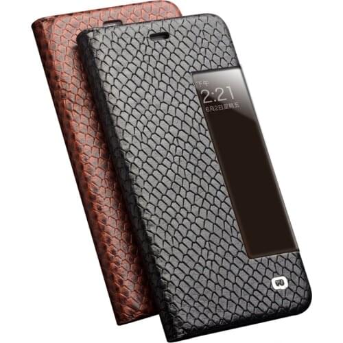 QIALINO Luxury Handmade Case for Huawei Mate 10 Genuine Leather Cover for Huawei Mate 10 Ultra Slim Flip Sleep Wake Function