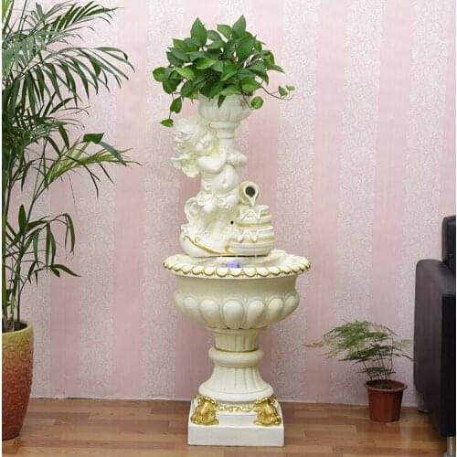 European water fountain fish tank pool living room home accessories water features Feng Shui wheel humidifier floor decoration