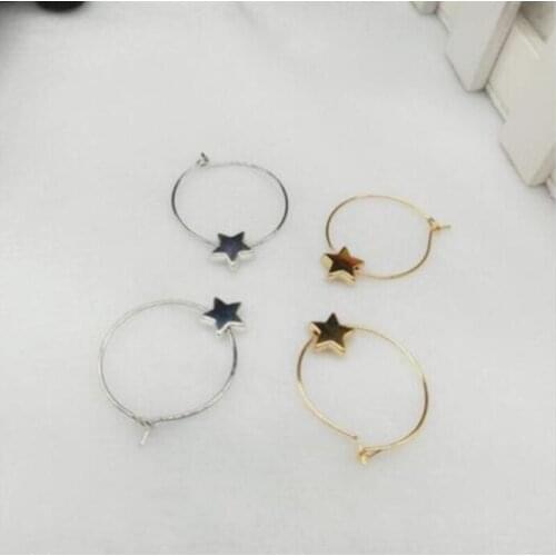 Ex1243 Korean version Fashion Vintage simple Geometric circle Pentagram star studs earrings trend Womens Jewelry Accessories