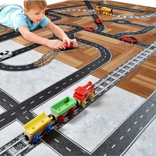 Cute Kawaii Kids Diy Traffic Washi Tape Stickers Rail/Road Tape Car/Train/Curve Stickers Paper Novelty Gifts DIY Puzzle Toys