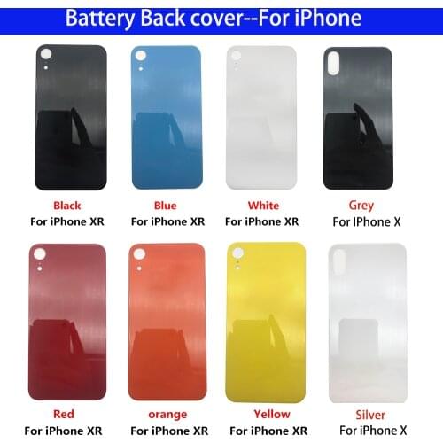 20Pcs/Lot For iPhone X XR XS Max Back Glass Panel Battery Cover Rear Door Housing Case Back Glass Cover+Adhesive Tape