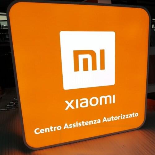 Xiaomi metal customized blade sign painted aluminum light box for shop logo decoration