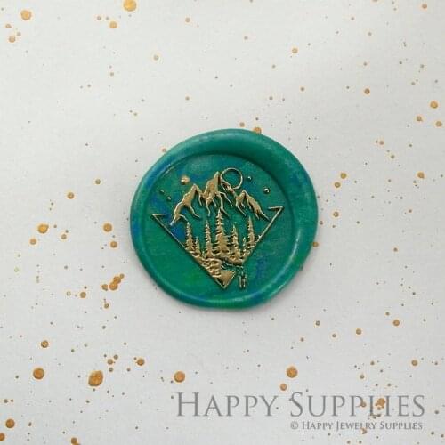 Mountain Forest Moon Star Metal Stamp / Wedding Wax Seal Stamp / Sealing Wax Stamp