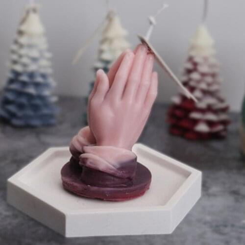 Prayer Hand Silicone Candle Resin Soap Baking Mold DIY Plaster For Craft Decoration Candle Craft Oranment Silicon Art Mold