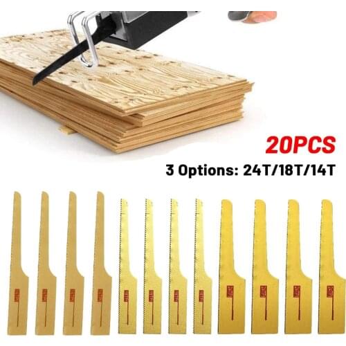 10/20Pcs 24T/18T/14T Reciprocating Air Saw Blades Pneumatic Tool Bimetallic Cutting Off Tool Wood Fiberglass Plastic Blades