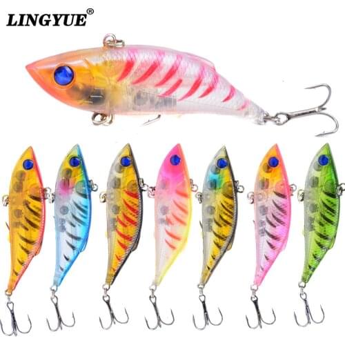 New Arrival 75mm 10g VIB Hard Fishing Lure 7colors Noise Shaking Crankbaits Original Baits Slow Sinking Tackle