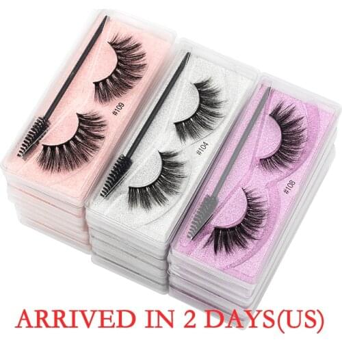 Wholesale faux mink lashes 3d natural long eyelashes 5/50/100pcs fluffy volume false eyelashes set soft lash package for makeup