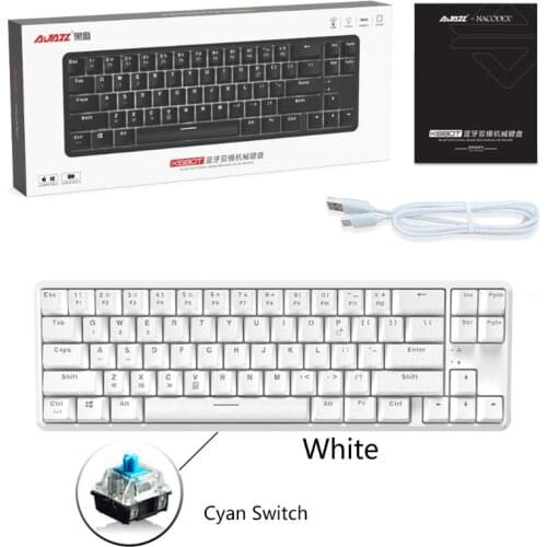 Wired Bluetooth 68 Keys with Anti-ghosting Design Mechanical Keyboard for Ajazz