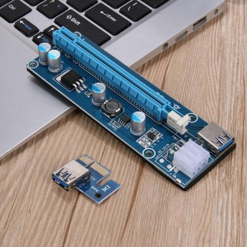 60cm USB 3.0 PCI-E Riser Card SATA 15Pin to 6Pin IDE Power 1X to 16x PCIe Extender Professional Mining Tool for Bitcoin Miner