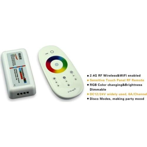 Free Shipping RGB led controller new 2.4G touch screen ABS material DC12-24A 18A RF remote control for led strip/bulb/downlight