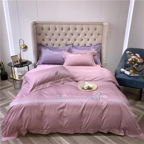 Luxury Egypt Cotton Beauty Texture Bedding Set Embroidery Duvet Cover Bed Sheet Pillowcases Queen King size 4Pcs promote sales